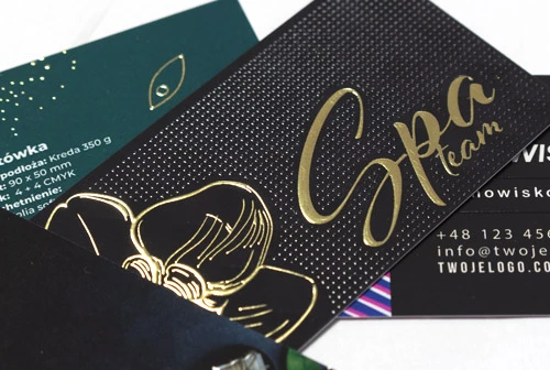 Wizytówki Premium złoto/srebro+UV