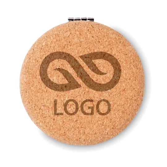 Lusterko w obudowie z korka GUAPA CORK - bezowy