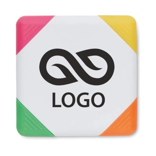 Kwadratowy zakreślacz SQUARIE - bialy