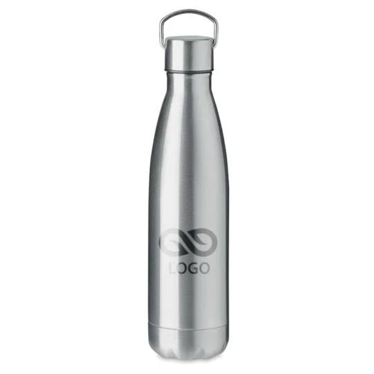 Butelka dwuścienna 500ml MATIS - srebrny mat