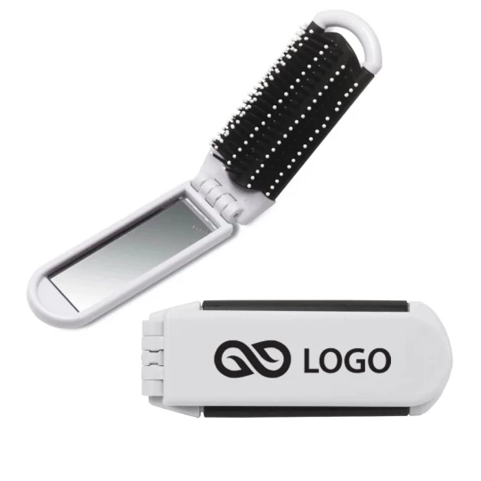 Szczotka do włosów i lusterko - Biały