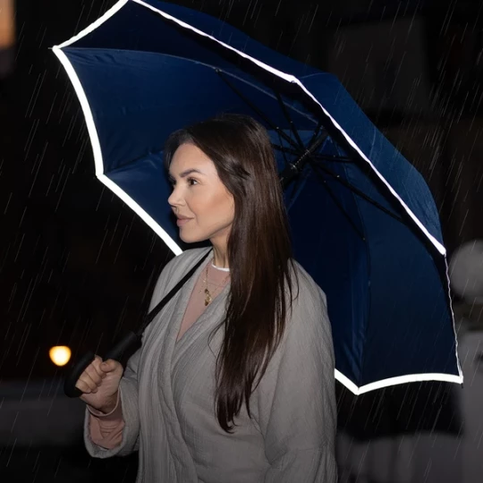 Parasol z taśmą odblaskową Refu - Niebieski