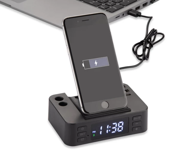 Budzik z ładowarką indukcyjną CLOCKI 