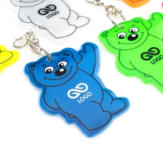 Brelok odblaskowy Miś - Pomarańczowy