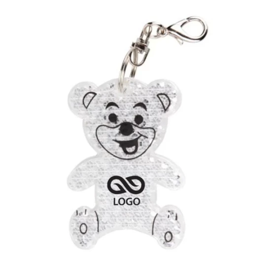 Brelok odblaskowy Miś plastikowy - Transparentny