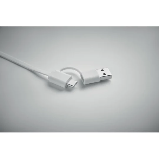 Zwijany kabel ładujący o mocy 60 W - LINEA - Biały