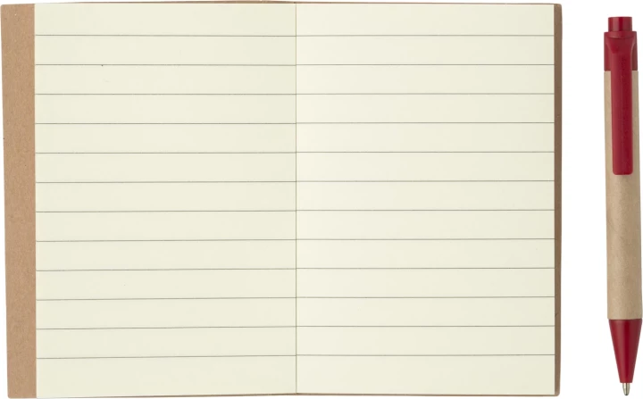 Notes Eco1 z długopisem - Czerwony