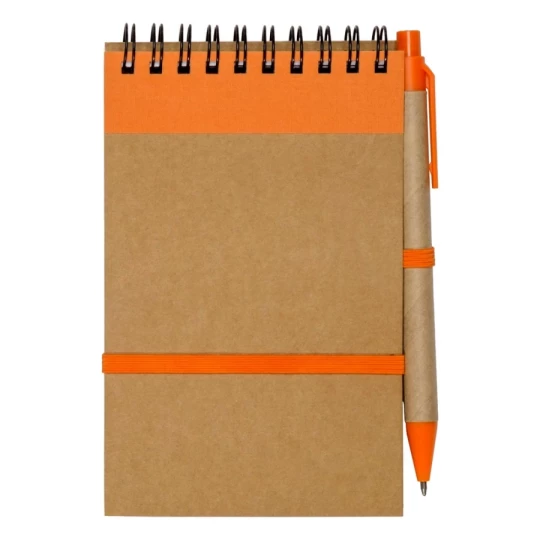 Notes Eco2 z długopisem - Pomarańczowy