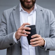 Kubek termiczny Husavik 320 ml -  Czarny