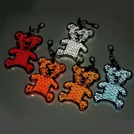 Brelok odblaskowy Miś plastikowy - Niebieski